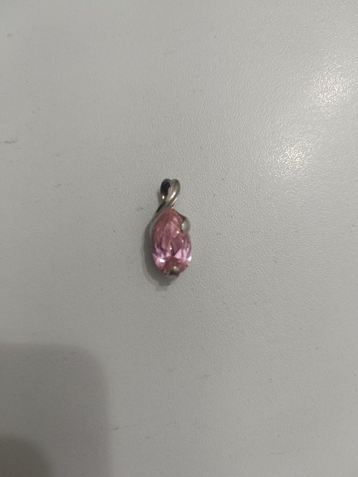 Gümüş Pembe Taşlı Kadın Kolye Ucu - Görsel 2