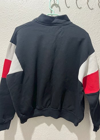 Yarım Fermuarlı Siyah Renkli Sweatshirt - Görsel 2