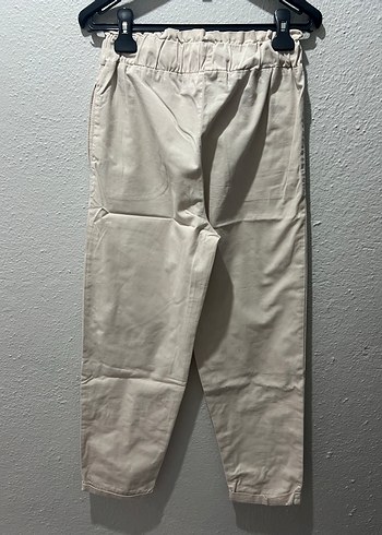 Kemerli Bej Keten Kadın Pantolon - Görsel 2