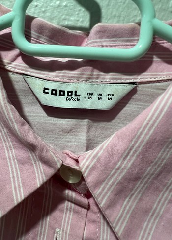 Pembe Çizgili Uzun Kollu Keten Gömlek - Görsel 3