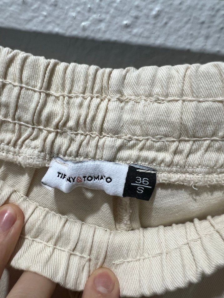 Beyaz Kadın Keten Rahat Kesim Pantolon - Görsel 3