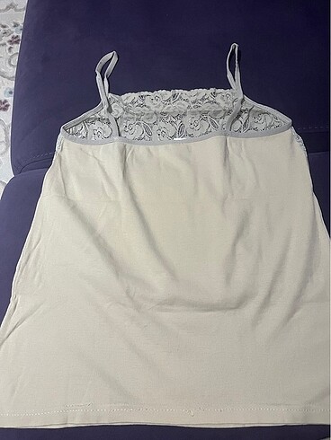 Kadın L xl dantelli krem atlet - Görsel 2