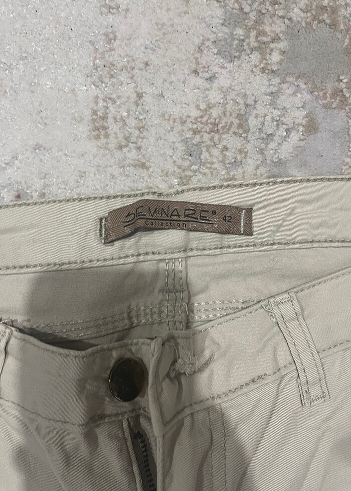 Kadın 42 beden krem pantolon - Görsel 3