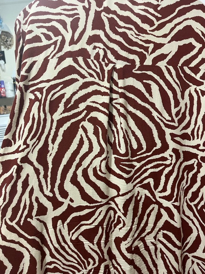 Kahverengi Zebra Desenli 42 beden gömlek - Görsel 5