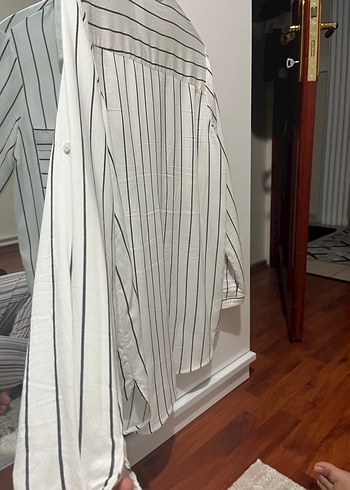 Çizgili Gömlek, Uzun Kollu, Salaş - Görsel 4