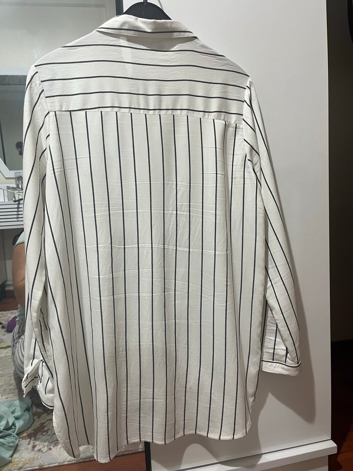 Çizgili Gömlek, Uzun Kollu, Salaş - Görsel 3