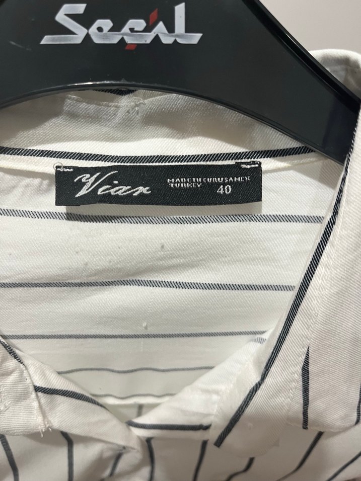 Çizgili Gömlek, Uzun Kollu, Salaş - Görsel 2