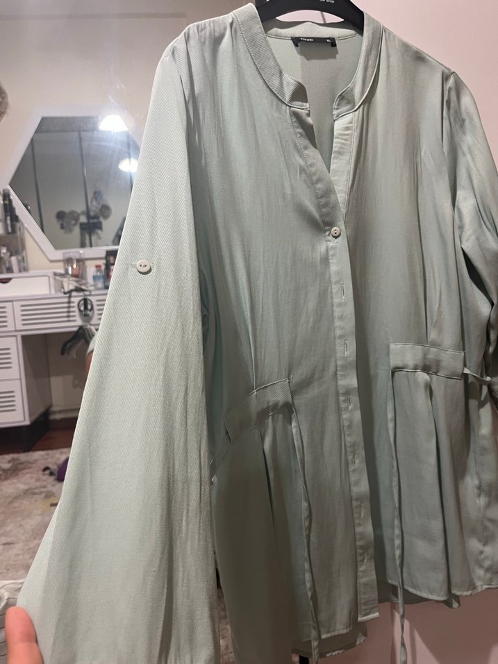 Su yeşili kadın gömlek xl beden - Görsel 2