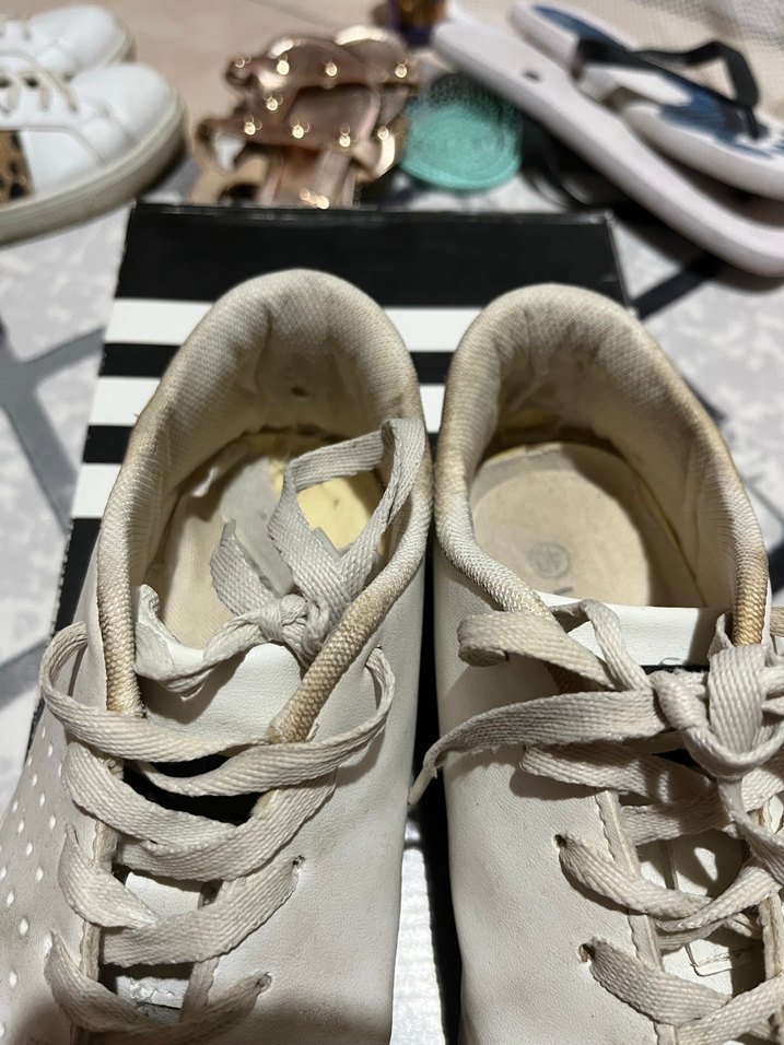 Beyaz Kadın Sneakers Stiletto Topuklu - Görsel 2