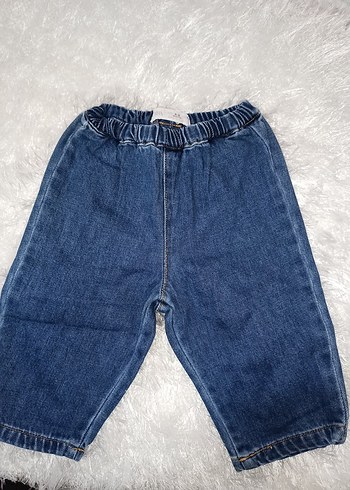 Erkek Çocuk Mavi Kürklü Bol Kot Pantolon