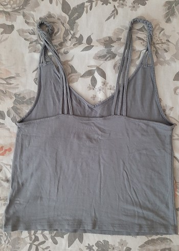 Gri V Yaka Yumuşacık Kadın Atlet - Görsel 2