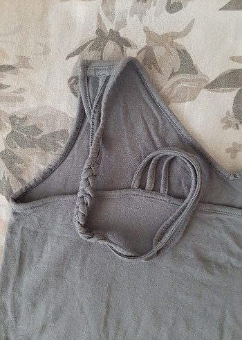 Gri V Yaka Yumuşacık Kadın Atlet - Görsel 4