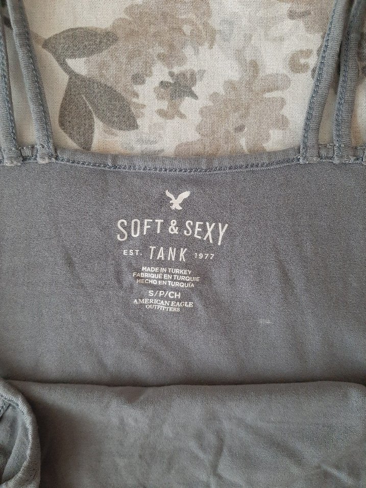 Gri V Yaka Yumuşacık Kadın Atlet - Görsel 3