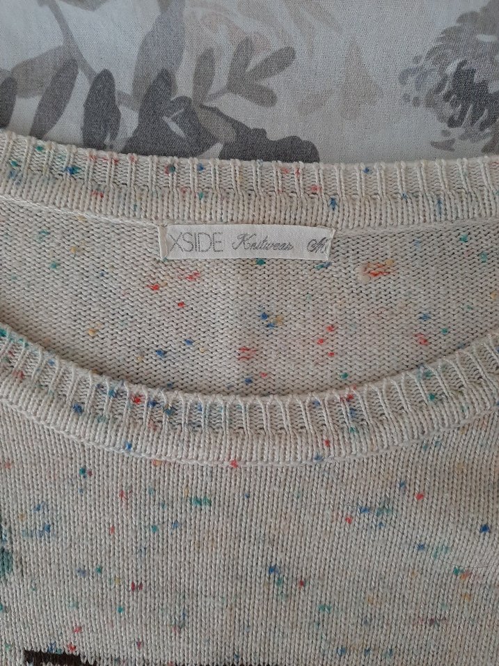 Bohem Tarz Baykuş Desenli Triko Kazak - Görsel 2