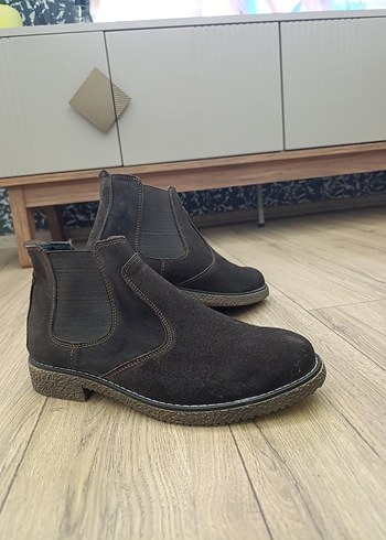 Kahverengi Erkek Süet Bot Velcro - Görsel 3