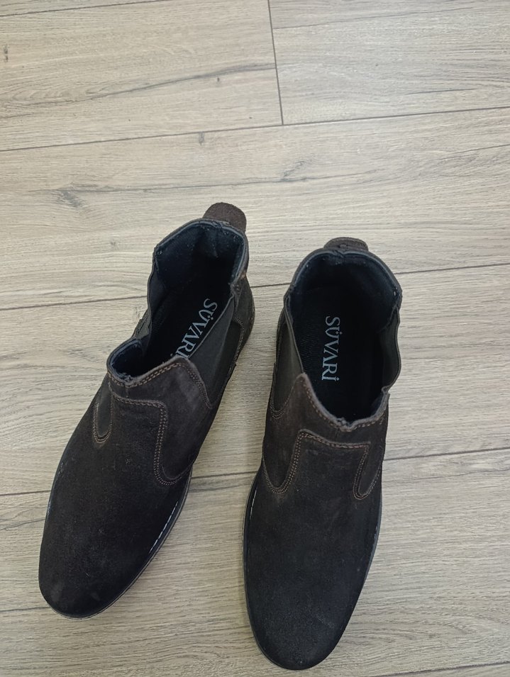 Kahverengi Erkek Süet Bot Velcro - Görsel 2