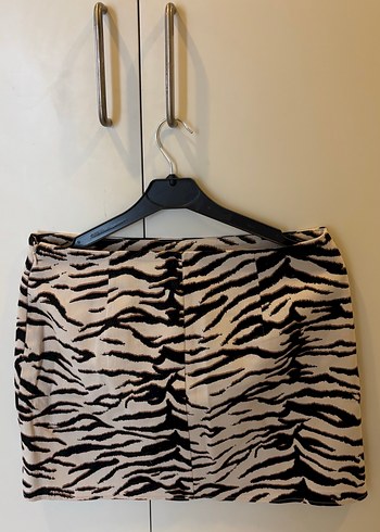 Kahverengi Gri Desenli Mini Etek - Görsel 3