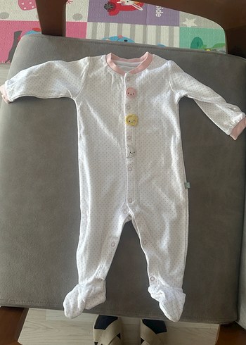 Bebek Tulumu Beyaz Pembe Puantiyeli - Görsel 2