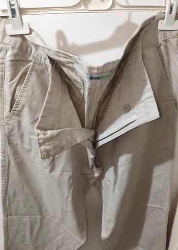 Bej Keten Erkek Pantolon Midi Boy - Görsel 2