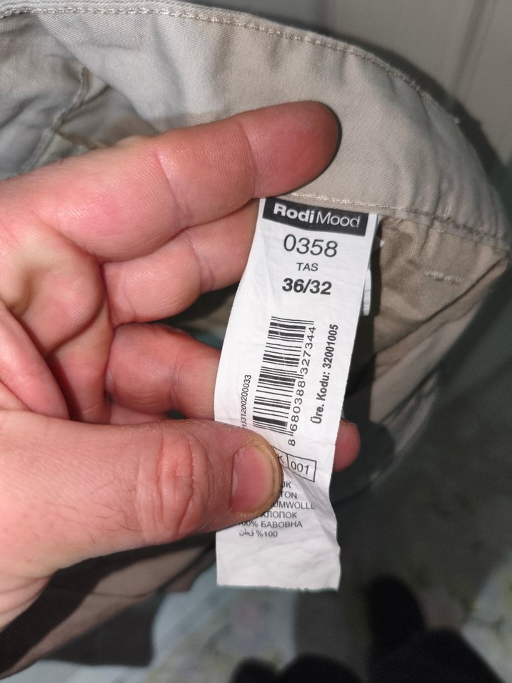 Bej Keten Erkek Pantolon Midi Boy - Görsel 4