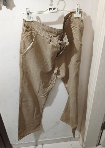 Wrangler Bej Bol Kesim Keten Erkek Pantolon - Görsel 2
