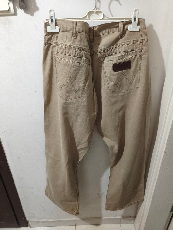 Wrangler Bej Bol Kesim Keten Erkek Pantolon - Görsel 3