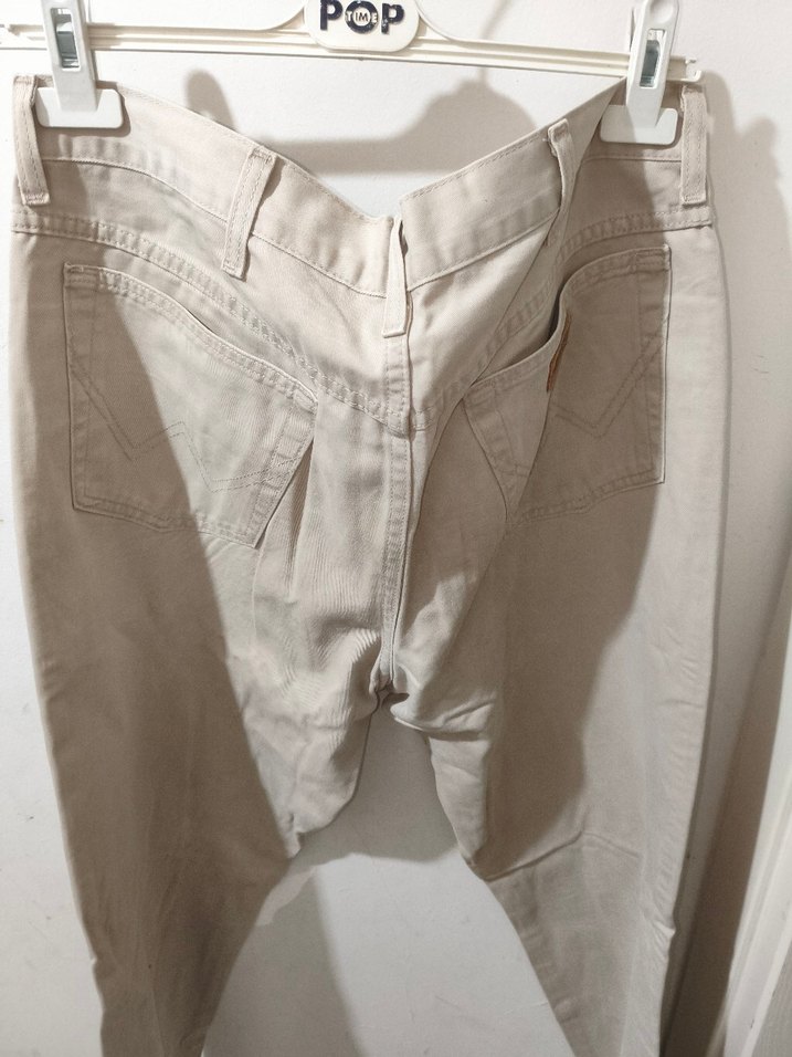 Bej Rahat Kesim Keten Pantolon - Görsel 3