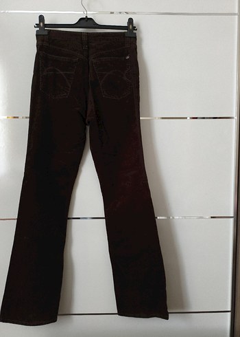 Düğmeli Kahverengi Erkek Süet Pantolon - Görsel 2