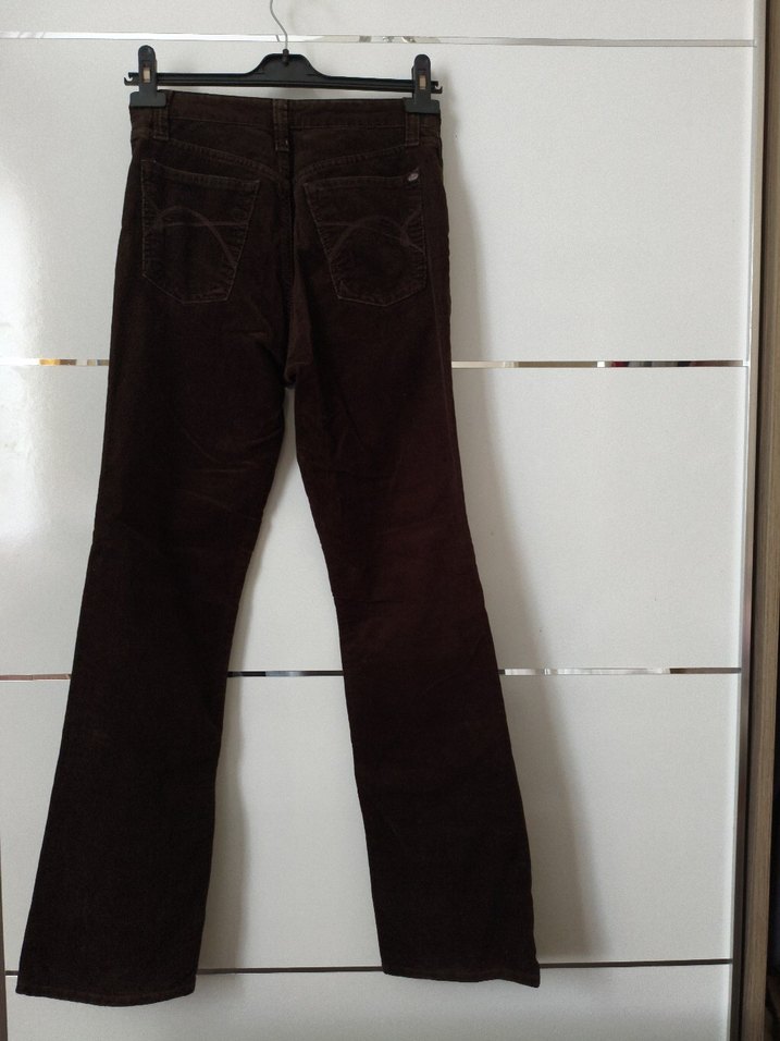 Düğmeli Kahverengi Erkek Süet Pantolon - Görsel 2