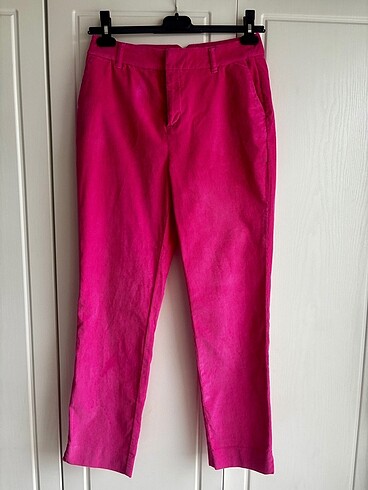 Şeker pembe kadife pantolon