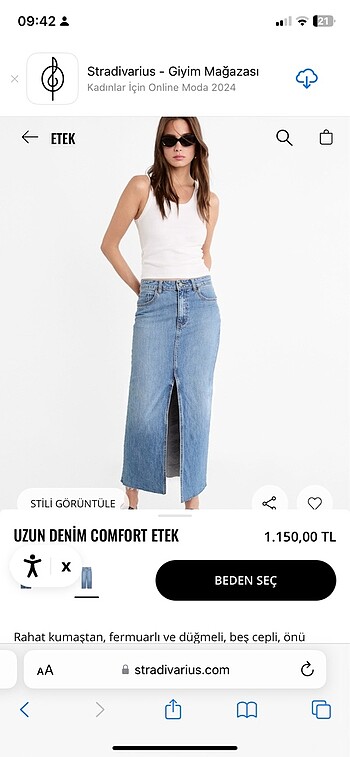 Stradivarius Uzun Kot Etek