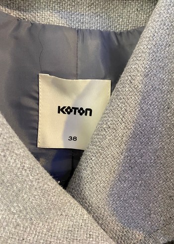 Koton Gri Çift Düğmeli Kaban