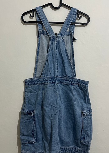Fermuarlı Mavi Denim Kısa elbise - Görsel 2