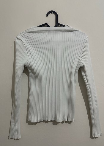 Beyaz dekolte Detay Kadın Kazak - Görsel 2