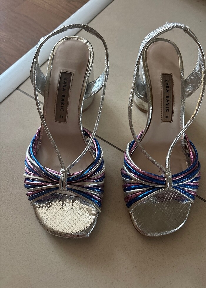 Zara gümüş rengi ayakkabı - Görsel 4