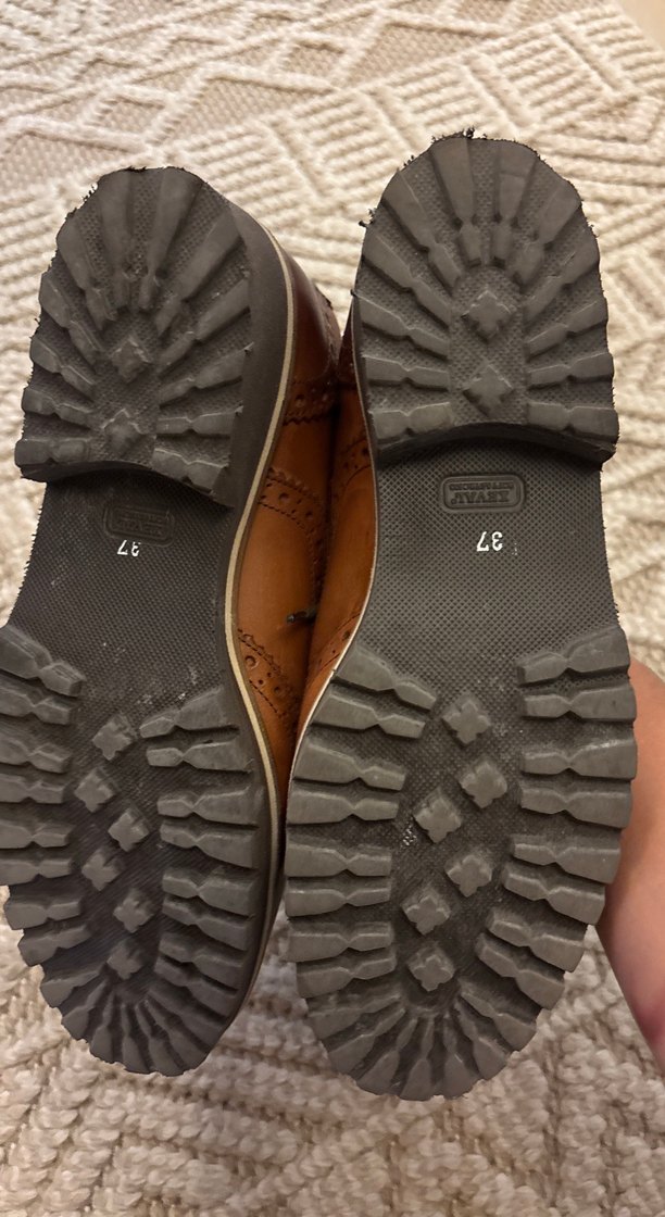 Kahverengi Deri Bağcıklı Kadın ayakkabısı - Görsel 4