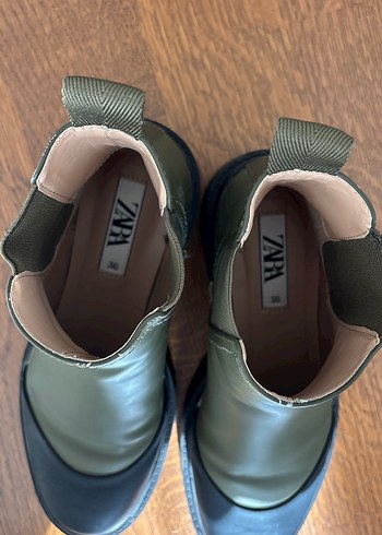 Zara haki renk bot . Çok temiz ve az kullanılmış - Görsel 3