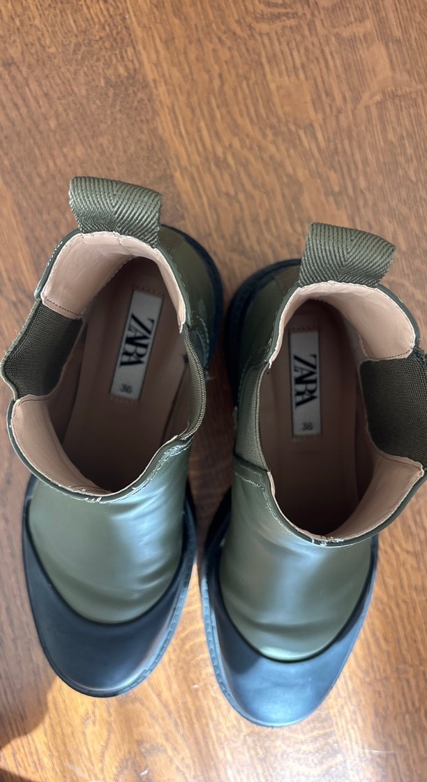 Zara haki renk bot . Çok temiz ve az kullanılmış - Görsel 3