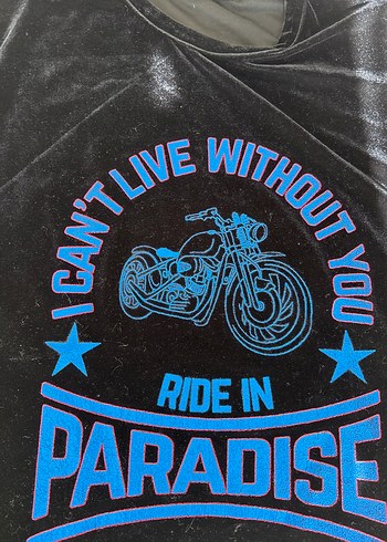 Siyah kadife parlak tshirt - Görsel 3