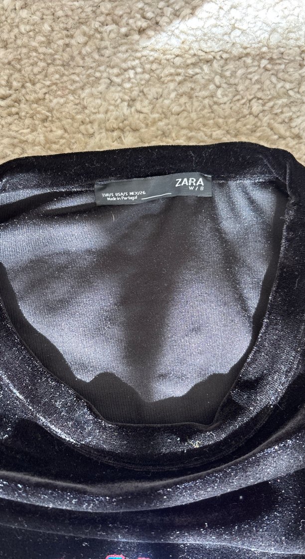 Siyah kadife parlak tshirt - Görsel 2