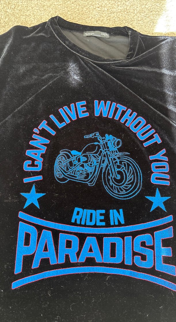 Siyah kadife parlak tshirt - Görsel 3