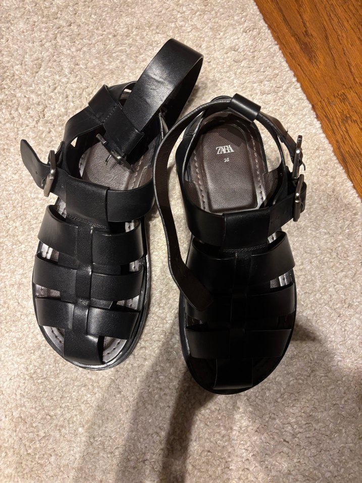 Zara siyah sandalet - Görsel 5