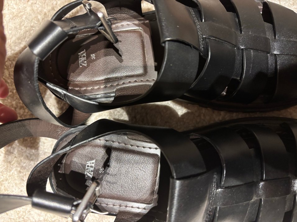 Zara siyah sandalet - Görsel 2