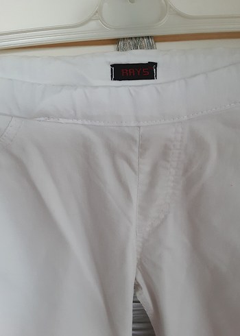 Kadın Beyaz Pamuklu Kumaş Pantolon - Görsel 2