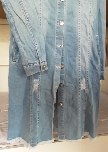 Mavi Düğmeli Kadın Denim Ceket - Görsel 4