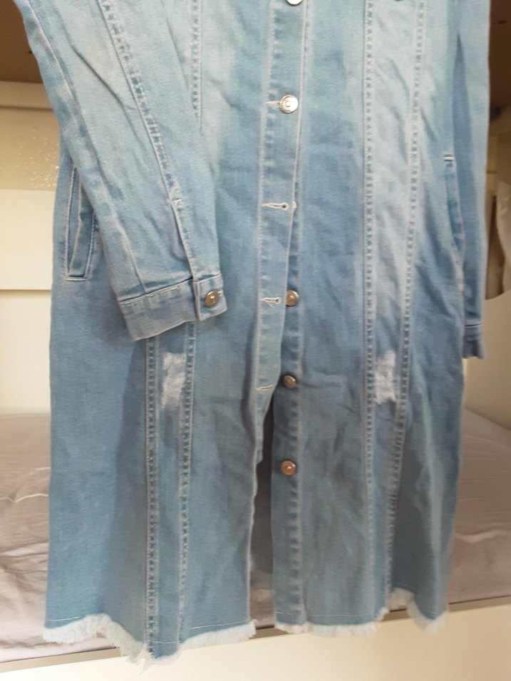 Mavi Düğmeli Kadın Denim Ceket - Görsel 4