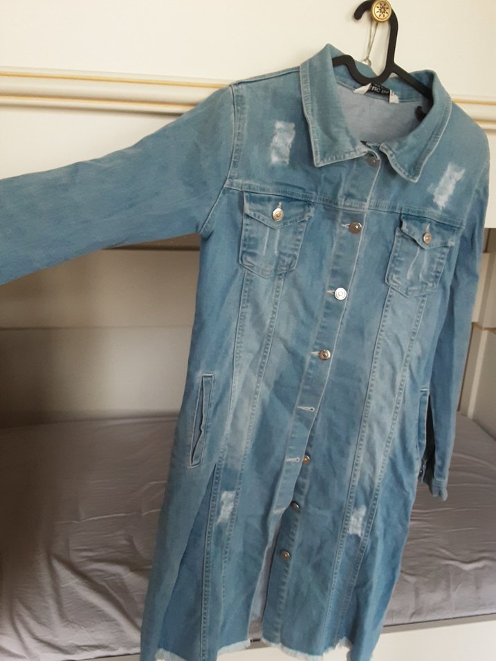 Mavi Düğmeli Kadın Denim Ceket - Görsel 2