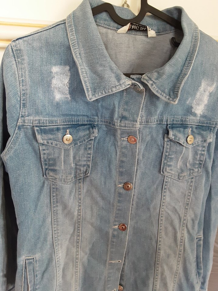 Mavi Düğmeli Kadın Denim Ceket - Görsel 3