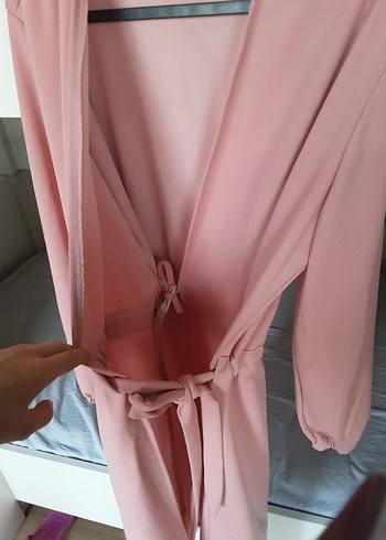 Pembe Uzun Salaş Kadın Elbise - Görsel 4