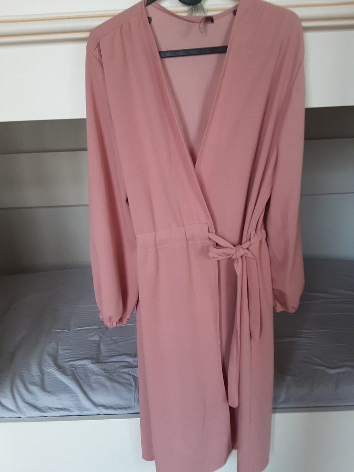 Pembe Uzun Salaş Kadın Elbise - Görsel 2